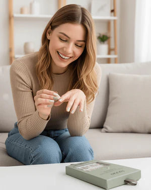 Febble Luxe Olive Gold Oval Nails Original